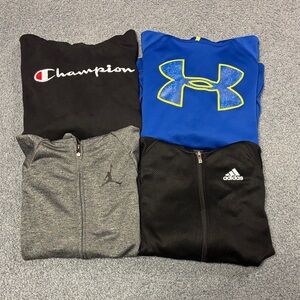 Kids Champion, Under Armour, Jordan, and Adidas Hoodies lot